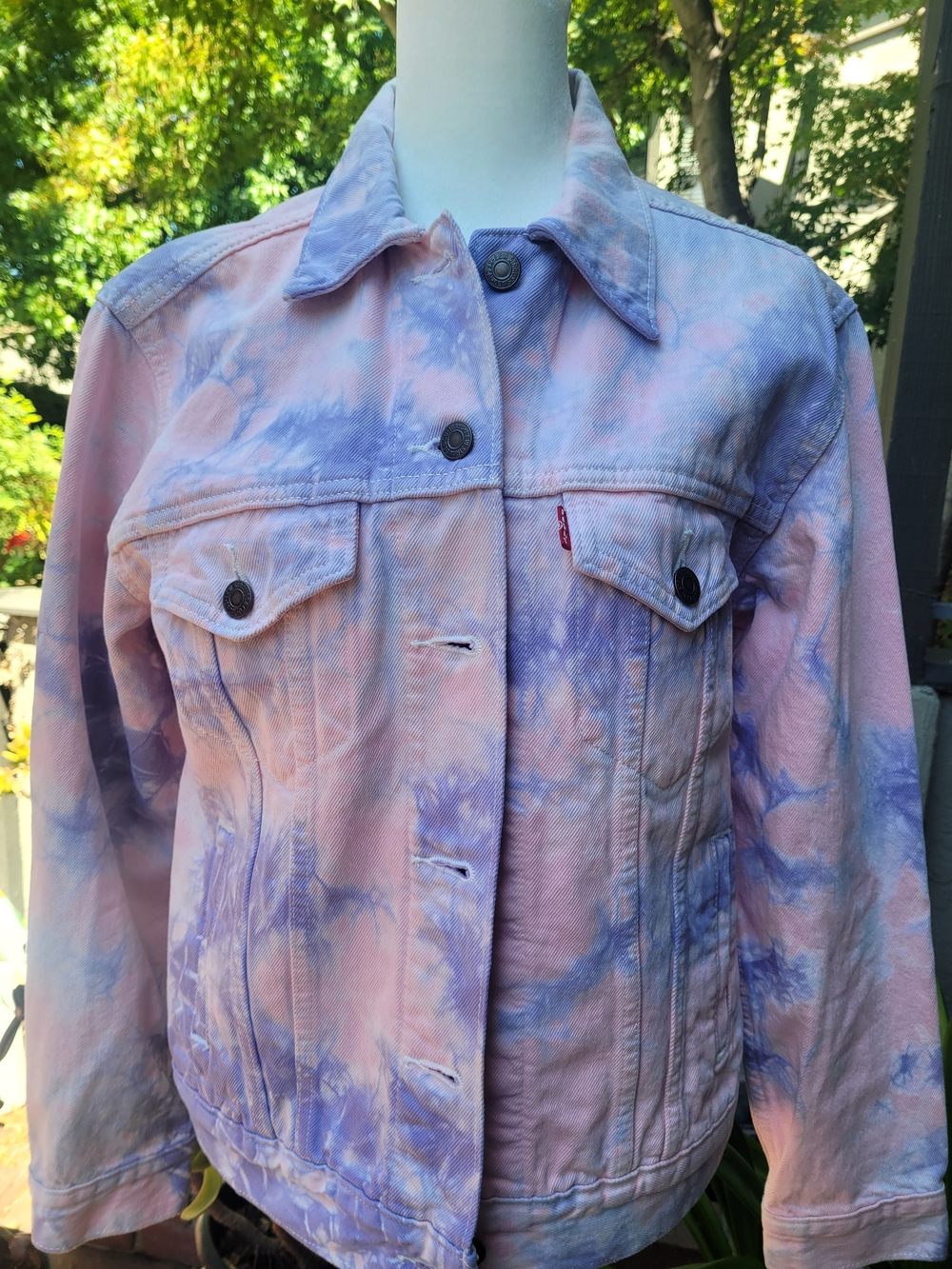 Levi's Pink and Purple Tie-Dye Denim Jacket